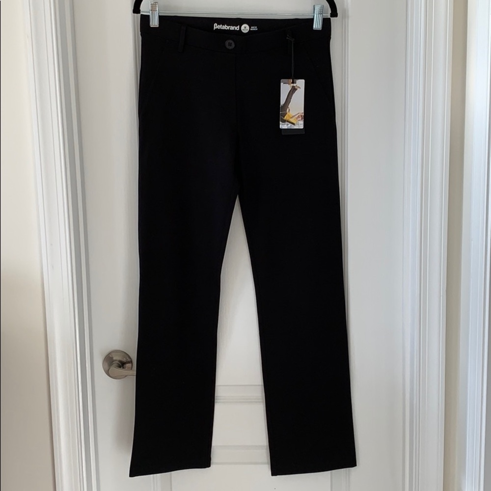NWT BETABRAND Black Boot Cut Dress Yoga Pants Size MP